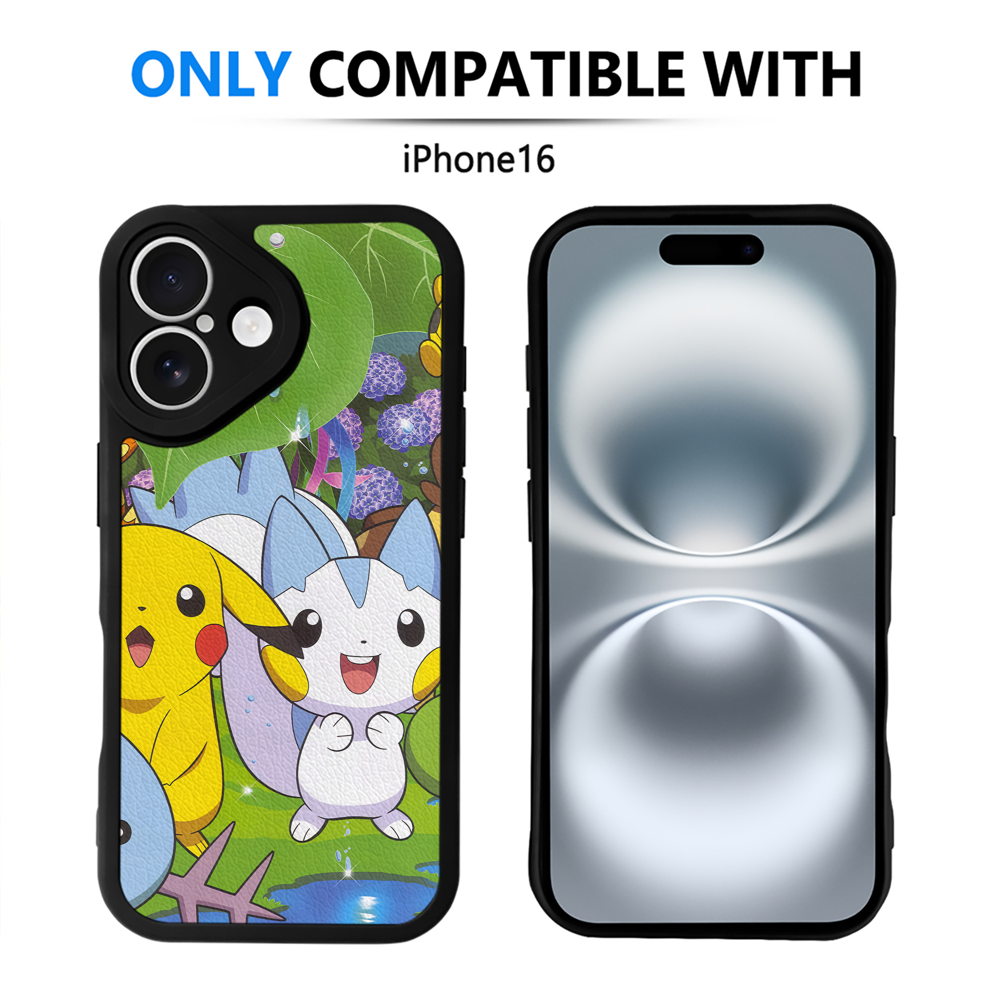 （画像用） ポケットモンスター Pokémon 【iPhone 16シリーズ対応】シリコンスマホケース（レザー調） 材質：シリコン